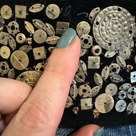 Chicos Leather Velvet Medallion Embellished Belt - Picture 16 of 16